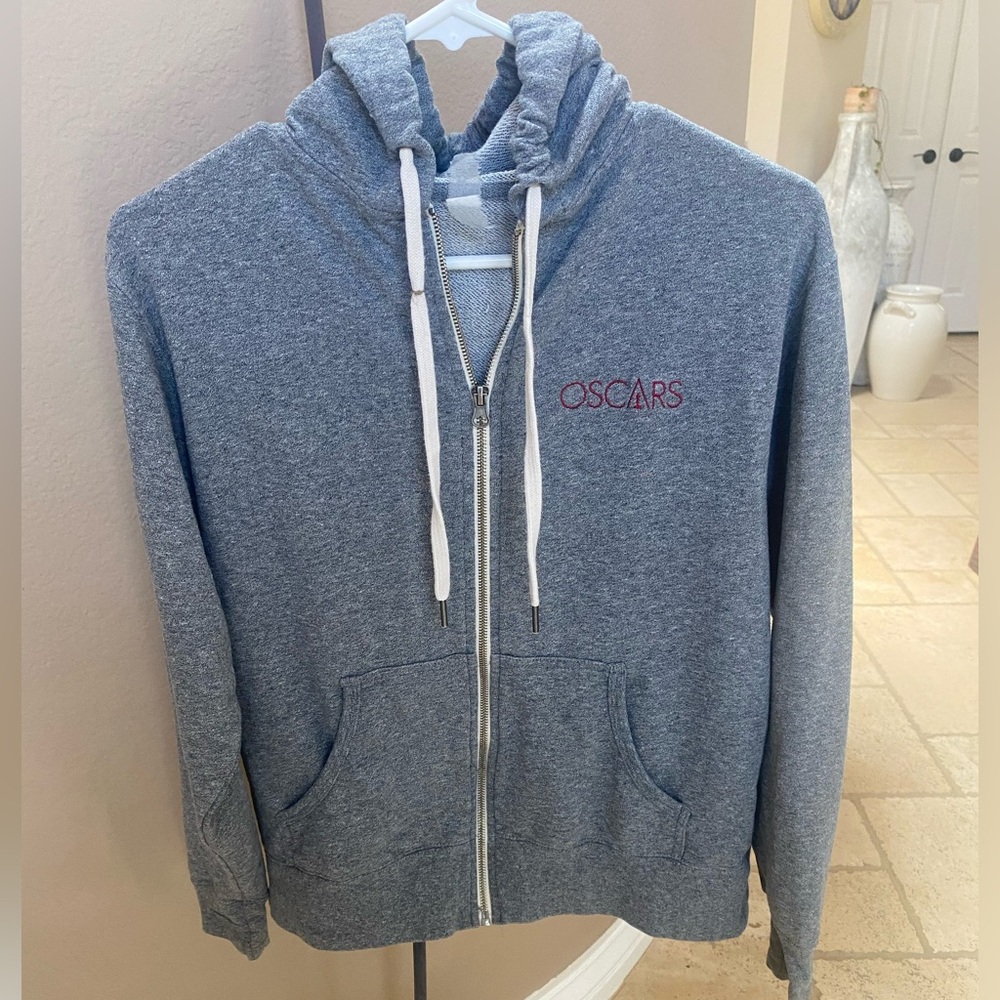 Gray Zip Up Jacket with Ribbed Cuffs